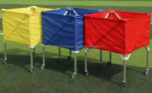 Chariot de rangement pliable en alliage d'aluminium avec tissu Oxford et roues universelles pour le basketball, le football et le volley-ball - Product Image 2