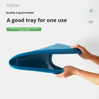 Plateau de tiroir en plastique écologique lavable à fermeture par bouton à motif uni pour cage à chien de grandes races