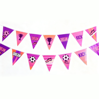Vente en gros d'usine, drapeaux triangulaires en papier à thème football de la marque HL, couleur/taille/épaisseur personnalisées, emballage de haute qualité