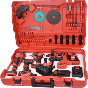 Juego de 4 Herramientas Eléctricas Inalámbricas con Batería de Litio: Taladro, Martillo Perforador, Llave de Impacto y Taladro Angular - Product Image 3