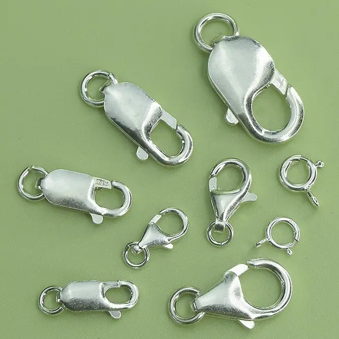 Accesorios de joyería de moda caliente 925 cierre de pinza de langosta de plata esterlina DIY cadena accesorios de joyería cadena hebilla Accesorios