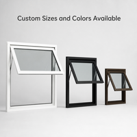 Fenêtre à auvent en PVC suspendue, triple vitrage en verre trempé, dimensions personnalisées pour les projets de construction neuve
