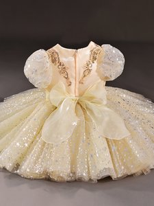 Vestido de <span class=keywords><strong>Princesa</strong></span> para Niña, <span class=keywords><strong>Disfraz</strong></span> para Fiesta de Cumpleaños, Vestido de Gala, Ropa Infantil para Navidad, Vestido de Flores para Boda, Lentejuelas Blancas - Product Image 5