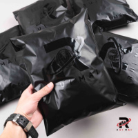 Enveloppe d'expédition en plastique PE rose avec logo imprimé personnalisé, poignée durable en polyéthylène, sac pour coursiers avec poignée