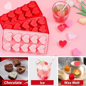 Vendita calda 10 cavità 3D a forma di cuore in Silicone stampo per ghiaccio antiaderente vassoio per la cottura di cioccolato caramelle stampi whisky bevande - Product Image 2