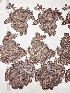 Mới nhất chất lượng cao guatemalan ren sang trọng HANDMADE HẠT và sequins trong hoa phong cách cho Đảng và đám cưới - Product Image 2