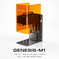 Grabador Láser Dual Genesis-M1 Mini, 2W Infrarrojo, 10W Diodo Azul, 105x105mm, Máquina de Marcado Portátil de Escritorio para Joyería, Tazas y Artículos en Blanco