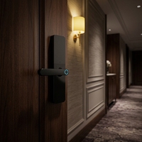 Serrure Intelligente avec Déverrouillage par Empreinte Digitale, Mot de Passe, Carte et Wi-Fi, Construction en Acier à Haute Teneur en Carbone, Étanche pour Portes en Bois