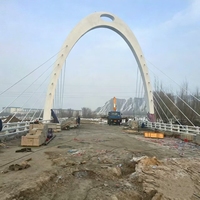 Estructura de Acero con Cables de Soporte para Puente Arqueado Personalizado, para la Construcción de Pasarelas Peatonales Urbanas