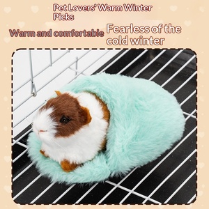 Coussin de Nid pour <span class=keywords><strong>Hamster</strong></span>, Lit pour Petits Animaux, Cochon d'Inde, Chinchilla, Lapin – Tapis Rond en Polyester Épais et Chaud pour Usage Intérieur en Hiver - Product Image 2
