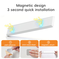 Tira de Luz con Sensor de Movimiento, Iluminación para Gabinetes con Encendido/Apagado Automático, Luz Nocturna LED Regulable para Armario, Guardarropa, Escalera