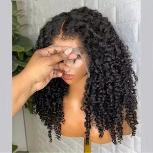 Parrucche Frontali in Pizzo HD 4x4 con <span class=keywords><strong>Ricci</strong></span> Profondi, Densità Elevata 300%, in Capelli Umani, Ingrosso, <span class=keywords><strong>Ricci</strong></span> Frontali che Possono Essere Permanenti e Tinti in <span class=keywords><strong>Blu</strong></span> - Product Image 2