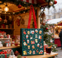 Nouveau modèle populaire de sac en toile imprimé réutilisable de la marque Xh pour les sorties, les courses et les cadeaux de Noël du Sichuan