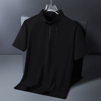 Haut de sport élastique à demi-manches pour homme T-shirt de course d'été à séchage rapide Caractéristique anti-boulochage Tissu tricoté en soie de glace solide