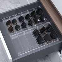 Acrylique transparent 6 compartiments porte-lunettes de soleil présentoir organisateur mallette de rangement pour lunettes de lecture bijoux maquillage parfum