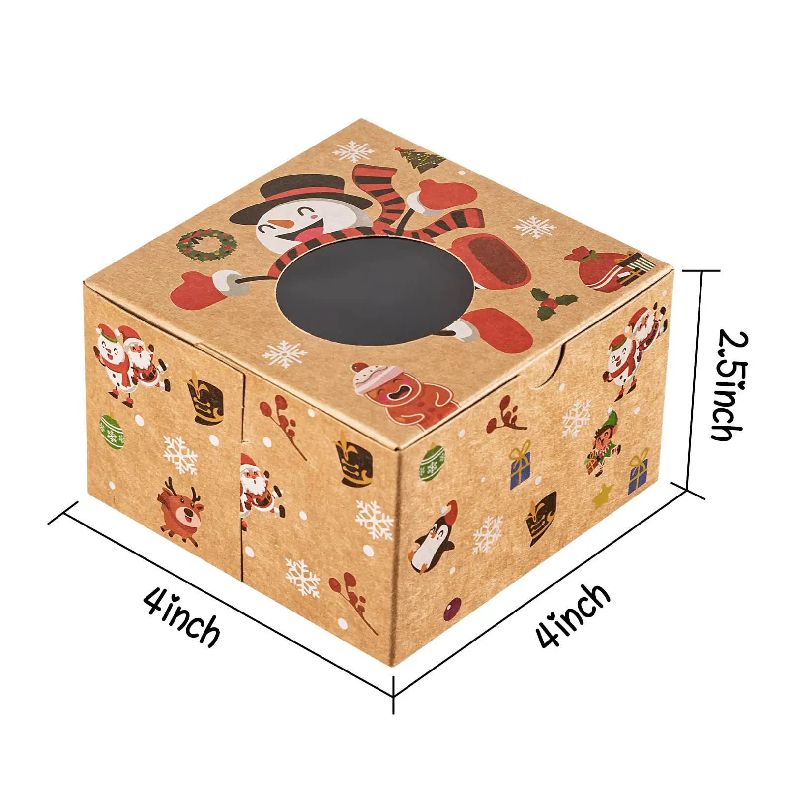 ウィンドウギフト包装ボックス付きブラウントリートボックスを与えるギフト用のベストセラークリスマスクッキーボックス