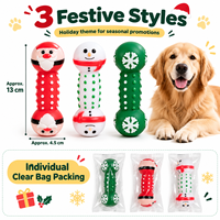 Jouet à mâcher couineur pour chien, style vacances, haltère texturé en vinyle pour l'entraînement des chiots