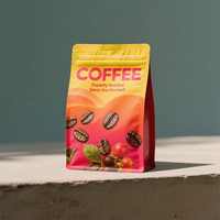 Sachet de café à fond carré imprimé sur mesure avec valve et fermeture éclair, emballage anti-humidité avec valve de dégazage pour café, lait et aliments pour animaux de compagnie