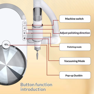 Perceuse à ongles professionnelle portable rechargeable 2-en-1 avec moteur sans balais, faible bruit et aspirateur de poussière pour salons de manucure - Product Image 2
