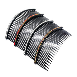 Cepillo para el cabello estilo coreano con pedrería de plástico grande, lleno de brillantes diamantes de imitación, peine para el cabello de múltiples dientes, frontal simple y elegante. - Product Image 5