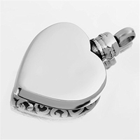 Joyas Conmemorativas Modernas para Mascotas: Urna de Cremación Duradera de Acero Inoxidable en Forma de Corazón para Cenizas y Set de Regalo con Embudo de Lujo
