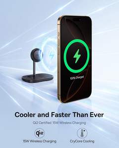 Support de <span class=keywords><strong>chargeur</strong></span> magnétique sans fil 3-en-1 <span class=keywords><strong>avec</strong></span> refroidissement TEC - Compatible <span class=keywords><strong>avec</strong></span> les séries iPhone 12-17 et Apple Watch (45W) - Product Image 3