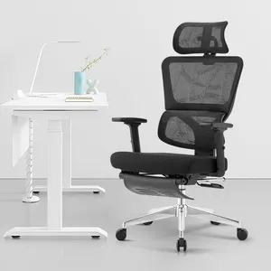 China Office Chairs High Back Mesh Chair Sillas de oficina With Adjustable Headrest Ergonomic Office Chair With Footrest