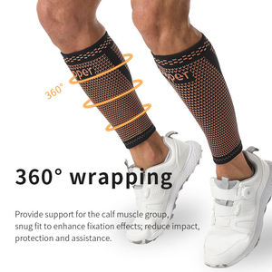 Koperen Kuitsteun Steun Nylon Kuit Compressiehuls Hoge Elastische Ademende Voetloze Beenmouw - Product Image 3
