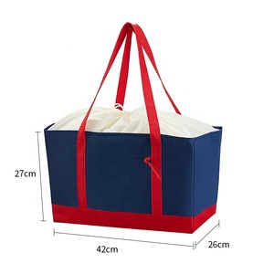 Sac fourre-tout pliable réutilisable de grande capacité Sac d'épicerie isotherme thermique non tissé avec motif de lettres - Product Image 4