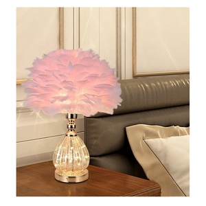 Mới phổ biến rõ ràng phòng ngủ cạnh giường ngủ Kính lãng mạn ấm áp màu hồng lông phòng khách sofa bảng ánh sáng đèn - Product Image 4