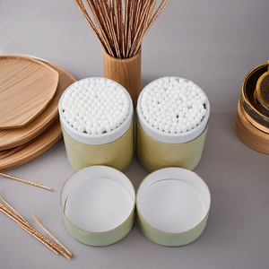 สำลีก้านไม้ไผ่แบบใช้แล้วทิ้ง 100 ชิ้น บรรจุในกล่องคราฟท์ สำหรับทำความสะอาดหู ใช้สำหรับแต่งหน้า - Product Image 2