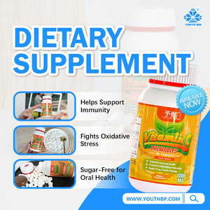 Buffered Vitamin C 500mg Chewable <strong>Tabs</strong> 1000mg Serving Low Sodium Balanced Nutrient Formula for Seniors 45 Servings Bulk Stock - Product Image 3