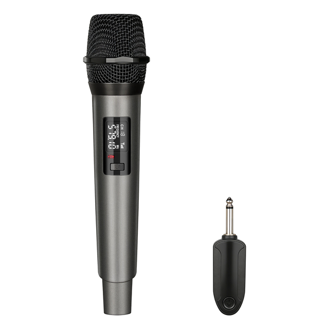 Wireless Dynamic Microphone System with Cardioid Polar Pattern XLR Connector for Echo Karaoke Conference Interviews Handheld Use
