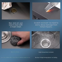 Wastafel Dapur Stainless Steel Premium Black Nano Finish Konfigurasi Tiga Lubang Pemasangan Atas Renovasi Dapur Rumah Pesanan Grosir