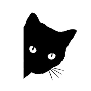 Pabrik Grosir Mobil Hitam Kucing Mengintip Stiker Lucu Vinil Decal Mobil Stiker Dekorasi