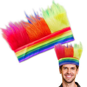 Peluca con diadema de arcoíris para celebrar el desfile del Día del orgullo, artículos promocionales personalizados, productos coloridos de promoción impresos - Product Image 4