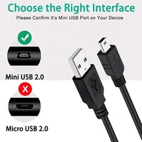 Câble de charge et de données USB 2.0 long, USB 2.0 Type A vers Mini USB Mini-B 5 broches