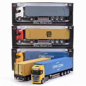 Panda Diecast lega di camion <span class=keywords><strong>trattore</strong></span> con contenitore semirimorchio tirare indietro le auto luci sonore Diecast modello di camion giocattolo <span class=keywords><strong>per</strong></span> <span class=keywords><strong>bambini</strong></span> - Product Image 4