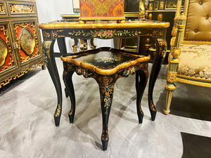 Mesa Nido de Madera Sólida Estilo Americano Yip's LD-1203-0920, Pintada a Mano con Diseño de Rosas, Decoración para Comedor, Sala de Estar y Dormitorio - Product Image 5