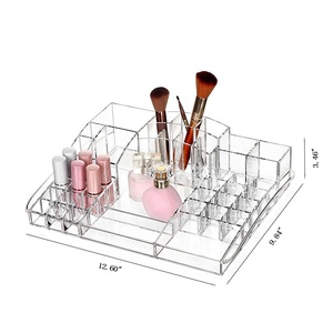 <span class=keywords><strong>Plexiglass</strong></span> trasparente Scatola di Trucco Trasparente Cosmetici Make Up Organizzatore Acrilico - Product Image 2