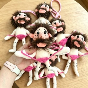 ของตกแต่งผ้าทำมือสไตล์เกาหลีสุดหรู, ตุ๊กตาถักไหมพรมสีชมพู, ของประดับแขวนในรถ - Product Image 2