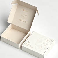 Boîte d'emballage en carton ondulé kraft pliable de petite taille avec logo personnalisé en gros pour bijoux, cadeaux faits à la main