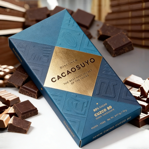 Boîtes d'emballage pour barres chocolatées avec logo, estampage à chaud or et argent, lamination brillante, biodégradable, qualité alimentaire, design personnalisé, 350g - Product Image 1