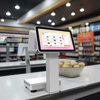 Système de point de vente à double écran 15,6 pouces, caisse enregistreuse électronique, imprimante intégrée, balance, machine de point de vente, Intel 2 Go + 32 Go de RAM