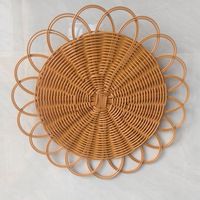 Sets de table floraux en rotin PP tressé à la main, tapis isolants de cuisine, assiettes de présentation en rotin pour table de mariage, décorations murales en rotin