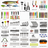 Ensemble de matériel de pêche de 547 pièces, kit de pêche en plein air à 4 couches - Appâts durs, appâts souples, pince à poisson, accessoires, boîte à outils complète