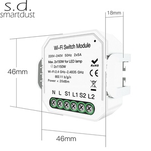 Polvo <span class=keywords><strong>inteligente</strong></span> 1 <span class=keywords><strong>Google</strong></span> Alexa Control <span class=keywords><strong>de</strong></span> voz 2 Control remoto inalámbrico Tuya <span class=keywords><strong>inteligente</strong></span> DIY Wifi módulo interruptor - Product Image 2