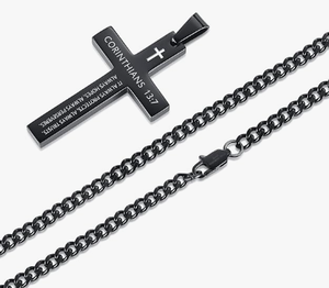 GIVELUCK bibbia ispiratrice Christian in acciaio inossidabile collana con ciondolo a croce per uomini e donne gioielli fede regali - Product Image 2
