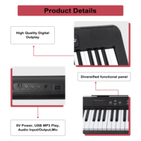 BD MUSIC BD-680D Clavier électronique portable en plastique à 61 touches lumineuses, orgue électrique, piano numérique, 200 sons et rythmes