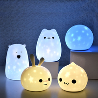 Lampe led Rechargeable en Silicone avec projection d'étoiles, luminaire décoratif idéal pour la chambre d'un enfant